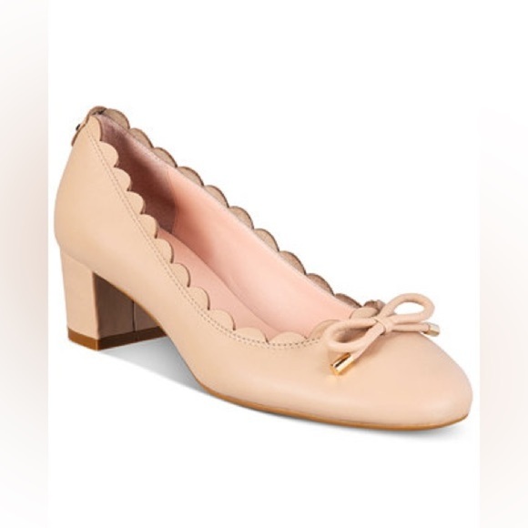 kate spade Shoes - Kate Spade New York Yazmin Detailed Block-Heel Pumps Nude 9.5